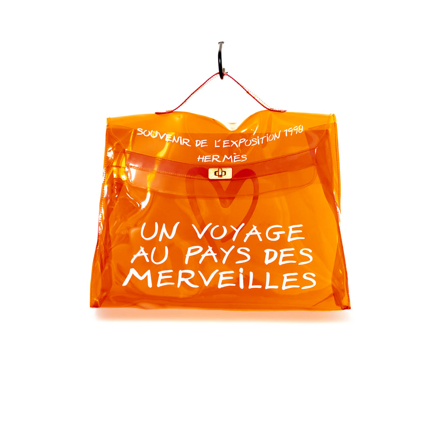 DGU Upcycled Hermès Vinyl Souvenir De L'Exposition Kelly Bag